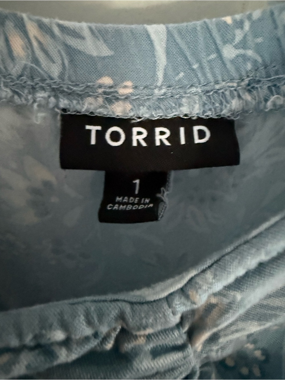 Torrid Ruffle Strap Jumpsuit Light Blue Floral Women's size 1X - Picture 4 of 8